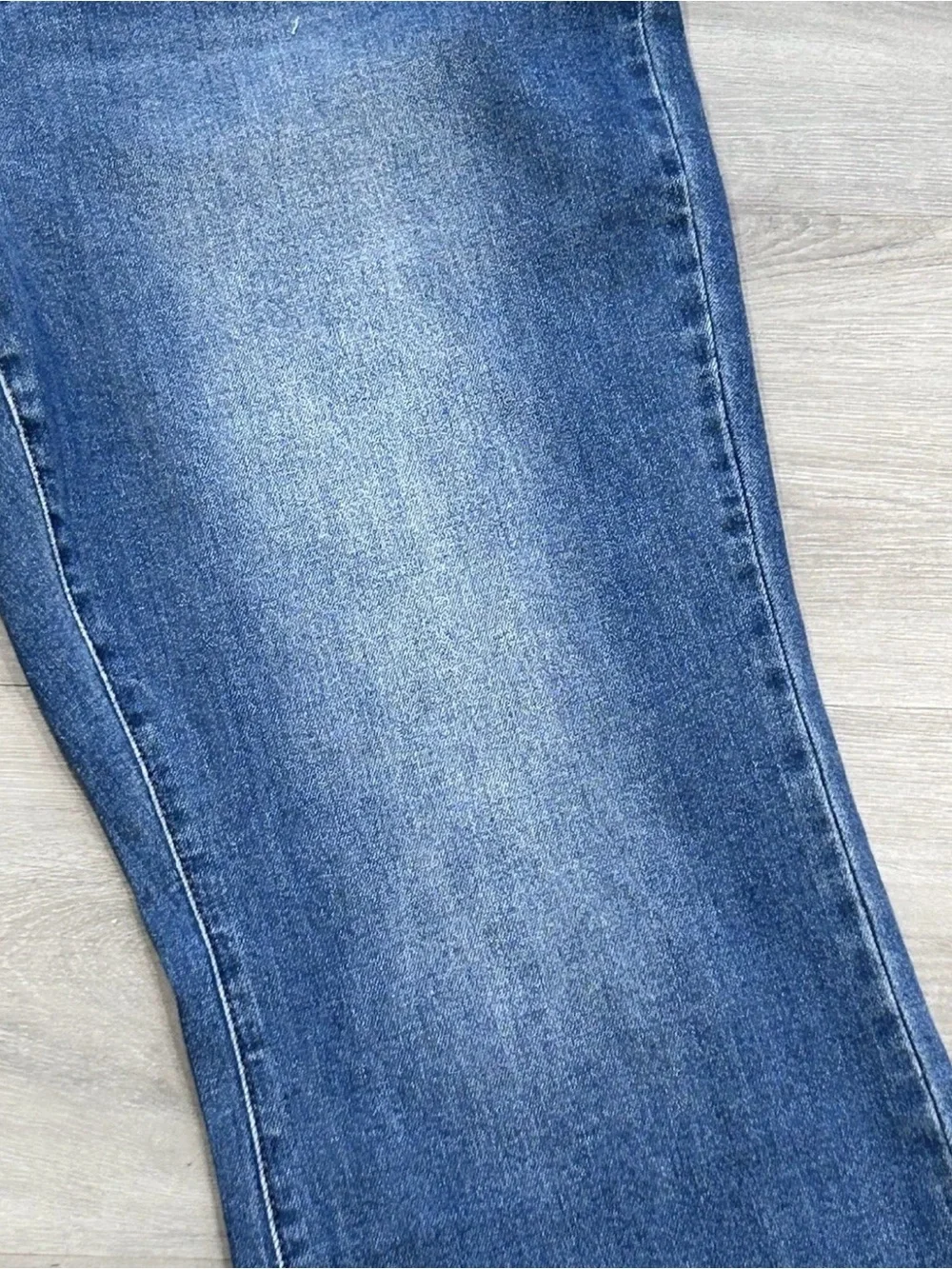 Judy Blue High Rise Wide Leg Jeans 3XL Jumpsuit Style Raw Waist Frayed Blue 34
